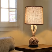cheap Table&amp;Floor Lamp-Table Lamp Decorative Rustic / Lodge / Nordic Style LED power supply For Bedroom / Study Room / Office 220-240V Linen