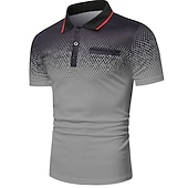 cheap Men&#039;s Classic Polo-Men&#039;s Polo Shirt Golf Shirt Casual Holiday Ribbed Polo Collar Classic Short Sleeve Fashion Basic Color Block Button Summer Regular Fit Fire Red Black White Blue Orange Grey Polo Shirt