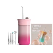 cheap Teeth Whitening-4 In 1 Water Flosser For Teeth Cordless Water Flossers Oral Irrigator With DIY Mode 4 Jet Tips Tooth Flosser Portable And Rechargeable For Home Travel For Men And Women Daily Teeth Care