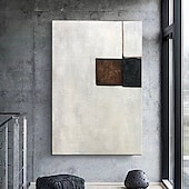 preiswerte Abstrakte Gemälde-handgemachtes handgemaltes Ölgemälde, modernes großes minimalistisches beige Diptychon-Gemälde auf Leinwand, abstrakte Gemälde in Beige- und Brauntönen, Originaldekor, kein Rahmen, ungedehnt