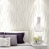 voordelige Behang-cool wallpapers structuurbehang muurschildering vlies 3d behang moderne print reliëf streep wandbekleding sticker film voor thuis woonkamer slaapkamer binnen tv achtergrond home decor 53*1000cm