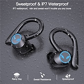 お買い得  ワイヤレスヘッドホン-TWS ワイヤレス イヤフォン Bluetooth 対応 5.1 ヘッドフォン IPX7 防水 イヤフォン LED ディスプレイ HD ステレオ マイク Xiaomi iPhone 用