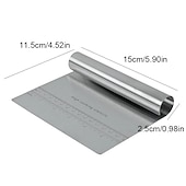 رخيصةأون أدوات وأجهزة المطبخ-الفولاذ المقاوم للصدأ ملاعق المعجنات القاطع مع مقياس مكشطة عجين البيتزا أدوات تزيين الكعكة فندان الخبز اكسسوارات المطبخ