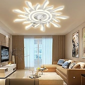 preiswerte Deckenventilator-Leuchten-LED-Deckenventilatoren dimmbar mit Fernbedienung Contral Blumendesign 20 &quot;/ 39&quot; 5/9-Köpfe Unterputz-Deckenleuchte Acryl-Lampenschirm-Kronleuchter Schlafzimmer Wohnzimmer