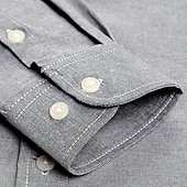 preiswerte Oxford-Hemden für Herren-Herren Oberhemd Hemd Oxford Hemd Solide / einfarbig Hochzeit Büro &amp; Karriere Hellrosa Schwarz Weiß Hellgrün Langarm Hemdkragen Frühling &amp; Herbst Ganzjährig Bekleidung Schnalle