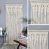 ieftine Perdele macrame și șir-draperii boho macrame perdea usi glisante țesute tapiserie boemă decor, intimitate perdea exterioară, decor nuntă pe terasa, separator de cameră pentru pergolă, foișor, balcon, verandă