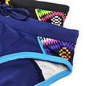 cheap Men's Swim Shorts-Men's Swimwear Swim Shorts Shorts Swim Briefs Print Print Comfort Breathable Outdoor Daily Going out Sports Hawaiian Black Blue