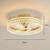 cheap Ceiling Fan Lights-LED Ceiling Fans with lights Crystal Chandeliers Dimmable with Remote Contral 20&quot; Flush Mount Ceiling Lamp Metal Chandelier Bedroom Living Room