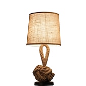 cheap Table&amp;Floor Lamp-Table Lamp Decorative Rustic / Lodge / Nordic Style LED power supply For Bedroom / Study Room / Office 220-240V Linen