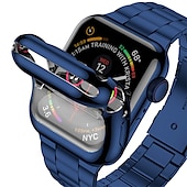 baratos Pulseiras de Apple Watch-Compatível com Pulseira Apple Watch 38mm 40mm 41mm 42mm 44mm 45mm 49mm com caixa Antichoque Aço Inoxidável pulseira de substituição para iwatch Ultra 2 Series 9 8 7 SE 6 5 4 3 2 1