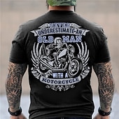 ieftine Tricouri amuzante pentru bărbați-Bărbați Grafic Μηχανή Tricou Tricou Motocicletă Manșon scurt Tricou Tipărire 3D Stil Nautic Cămașă Epocă Modă Designer În aer liber Zilnic Sport Galben Albastru Mov Primavara vara Îmbrăcăminte S M L