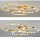 ieftine Lumini Reglabile-plafoniera led 30+40+50cm 3 lumini inel design cerc reglabil aluminiu finisaje vopsite luxos stil modern sufragerie dormitor lampi suspendate 110-240v doar reglabil cu telecomanda