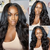 cheap Human Hair Capless Wigs-Remy Human Hair Wig Short U Part Body Wave With Bangs Natural Color Women Soft Easy dressing Machine Made Brazilian Hair Women&#039;s Natural Black #1B 8 inch 10 inch 12 inch Vacation New Year Rehearsal