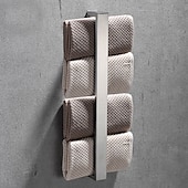 cheap Towel Bars-Towel Rail, Strong Self Adhesive Black Towel Holder Stainless Steel Wall Mounted