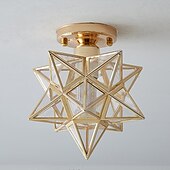cheap Ceiling Lights-LED Ceiling Light 10&quot; Geometric Shapes Flush Mount Lights Plastic Copper Artistic Style Formal Style Ceilling Light for Corridor Porch Bar Creative Loft Balcony Lamps 110-240V