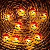 economico Striscie luci a batteria-Decorazione A Fungo Cottagecore Per La Camera Da Letto Con Luci A Forma Di Fungo Alimentate A Batteria Lampadario A Fungo Per Camera Da Letto Dormitorio Festa Di Natale Matrimonio Patio Decorazione