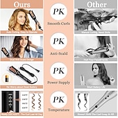 cheap Curling Iron-Automatic Curling Iron Professional Automatic Hair Curler with 1 Curling Iron Large Slot &amp; Adjustable 4 Temperature &amp; 3 Timer Dual Voltage Rotating Curling Iron with Auto Shut-Off for Hair Styling