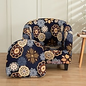 cheap Armchair Cover &amp; Armless Chair Cover-Floral Printed Club Chair Barrel Chair Slipcover Stretch Armchair Covers 1-Piece Club Tub Chair Covers Sofa Cover Couch Furniture Protector Cover  Spandex Couch Covers for Living Room