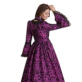 tanie Sukienki-kopciuszek vintage księżniczka sukienka z epoki kolonialnej rokoko wiktoriański vintage cosplay wydajność impreza halloween rękaw 3/4 maxi halloween