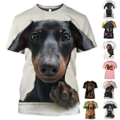 economico Grafica divertente-t-shirt grafica per cane bassotto animale per uomo donna unisex adulto stampa 3d casual quotidiano simpatico regalo divertente