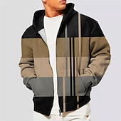 cheap Men&#039;s Zip Up Hoodies-Men&#039;s Color Block Graphic Prints Hoodie Hoodies Sweatshirt Full Zip Hoodie Long Sleeve Hooded Sweatshirt Hooded Streetwear 3D Print Sports &amp; Outdoor Daily Sports Red Blue Zipper Print Spring &amp;  Fall