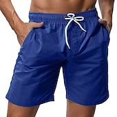 olcso férfi úszónadrág-Férfi Deszkás short Úszónadrágok Rövidnadrágok Zseb hálós béléssel Sima Mokaszinok Légáteresztő Szabadság Alkalmi Hawaii Boho Szürkészöld Fekete