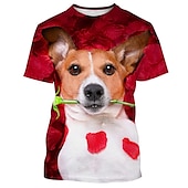 olcso Vicces grafika-Állat Kutya Jack Russell terrier Póló Állat minta 3D Grafikus Kompatibilitás Páros Férfi Női Felnőttek Álarcos mulatság 3D nyomtatás Alkalmi / Napi