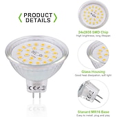 abordables Ampoules LED double broche-4 pièces gu5.3 mr16 led ampoule de projecteur blanc chaud 3000k/6000k 4w équivalent à 40w lampe halogène ac/dc 12v non dimmable