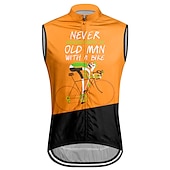economico Giacche e gilet da uomo-Per uomo Gilet da ciclismo Maglia da Ciclismo Grafico Lettere &amp; Numeri Divertente Senza Maniche Bicicletta Gilet / Panciotto Top con 3 tasche posteriori Mountain Bike MTB Ciclismo su strada