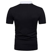 preiswerte Klassisches Poloshirt für Herren-Herren Poloshirt Golfhemd Casual Festtage Kargen Klassisch Kurzarm Modisch Basic Farbblock Taste Sommer Regular Fit Schwarz Weiß Grau Poloshirt