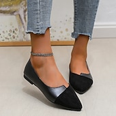 cheap Women&#039;s Flats-Women&#039;s Two-Tone Pointed Toe Flats – Elegant Slip-On Ballet Shoes, Comfortable Daily Wear for Work &amp; Casual Outfits