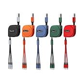 זול כבלי טלפון סלולרי-כבל טעינה רב 3.9 רגל usb a ל-lightning / micro / usb c 3 טעינה מהירה 3 ב-1 סיבוב מגנטי 540 לאביזר טלפון סמסונג אייפון