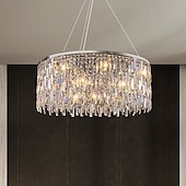preiswerte Kronleuchter-Licht Luxus Wohnzimmer Kronleuchter neue moderne einfache runde Licht Luxus Kristalllampe Designer Wohnatmosphäre Restaurant Kronleuchter