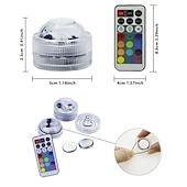 cheap Underwater Lights-Mini Submersible LED Lights RGB Underwater Candle Lamp IP68 Dimmable for Aquarium Vase Pond Swimming Pool Garden Party Bathtub with Remote Control
