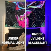 levne Tapiserie Blacklight-blacklight gobelín uv reaktivní záře ve tmě záře party neonka psychedelický trippy mlhavý závěsný gobelín nástěnná malba pro obývací pokoj ložnice