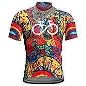 economico Maglie da uomo-Per uomo Maglia da Ciclismo Grafico Boho Manica Corta Bicicletta Maglia Top con 3 tasche posteriori Mountain Bike MTB Ciclismo su strada Asciugatura Rapida Strisce Riflettenti Tasca Posteriore