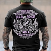 ieftine Tricouri amuzante pentru bărbați-Bărbați Grafic Μηχανή Tricou Tricou Motocicletă Manșon scurt Tricou Tipărire 3D Stil Nautic Cămașă Epocă Modă Designer În aer liber Zilnic Sport Galben Albastru Mov Primavara vara Îmbrăcăminte S M L