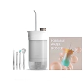 cheap Teeth Whitening-4 In 1 Water Flosser For Teeth Cordless Water Flossers Oral Irrigator With DIY Mode 4 Jet Tips Tooth Flosser Portable And Rechargeable For Home Travel For Men And Women Daily Teeth Care