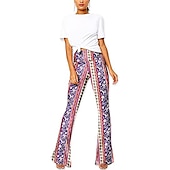 cheap Bottoms-Retro Vintage 1960s 1970s Trousers Bell Bottom Pants Hippie Women&#039;s Daily Wear Pride Parade Pride Month Adults&#039; Pants
