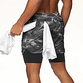 cheap Mens Active Shorts-Men&#039;s Athletic Shorts Running Shorts Casual Shorts With Compression Liner with Towel Loop Plain Camouflage Comfort Breathable Outdoor Daily Going out Fashion Casual 1 2