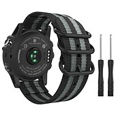 baratos Relógios Garmin-Pulseiras de Relógio para Garmin Forerunner 220/230/235/620/630/735XT Approach S20 / S6 / S5 Náilon Substituição Alça com ferramenta de remoção Ajustável Respirável Pulseira Esportiva Pulseira