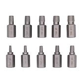 abordables Outils de réparation pour véhicule-10 pièces extracteurs de vis tête hexagonale multi spline vis cassées boulons outil de suppression gauche spirale bricolage ensemble d&#039;outils
