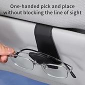 preiswerte Ablagefächer fürs Auto-Auto-Sonnenblenden-Brillenhalter - Magnetischer Leder-Brillenclip und Ticketkartenhalter Auto-Sonnenblenden-Zubehör