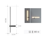 tanie kinkiety zewnętrzne-zewnętrzna lampa ścienna led wodoodporna ip65 35" montaż ścienny oprawa oświetleniowa prostokątna czarna elegancka matowa biel akrylowa antykorozyjna ciepła biel 85-265v