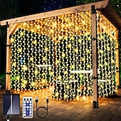 billige Solstrengelys-300leds solcellegardinlys utendørs innendørs solcellestrenglys utendørs vanntette eventyrvindulys blinklys 8 moduser juledekorasjon for hjemmehage uteplass bryllupsfest