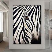 billiga Djurmålningar-oljemålning 100 % handgjord handmålad väggkonst på duk abstrakt landskap zebra djur modern heminredning dekor rullad duk utan ram osträckt