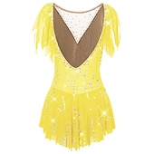 お買い得  フィギュアスケートドレス-フィギュアスケート ドレス 女性用 女の子 アイススケート ドレス セット バイオレット ブラック ホワイト オープンバック スパンデックス ストレッチヤーン 高弾性 訓練 競技大会 スケートウェア 手作り ソリッド クラシック クリスタル・ラインストーン 半袖 アイススケート フィギュアスケート