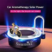 cheap Car Pendants &amp; Ornaments-Solar-Powered Car Fragrance Instrument with Creative Bicycle Rotating Decoration Unique Car Fragrance Gift