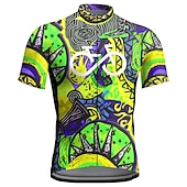 economico Maglie da uomo-Per uomo Maglia da Ciclismo Grafico Boho Manica Corta Bicicletta Maglia Top con 3 tasche posteriori Mountain Bike MTB Ciclismo su strada Asciugatura Rapida Strisce Riflettenti Tasca Posteriore