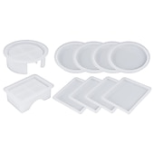 cheap Photobooth Props-Crystal Drop Adhesive Diy Epoxy Resin Square Coaster Box Circular Coaster Box Storage Box Silicone Mirror Mold